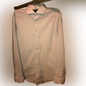 Womens White Nordstrom Rack Polka Dot Print Sz 16 Button Down Dress Shirt